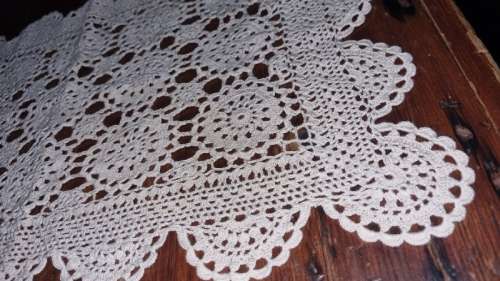 Beautiful Finely Crochet Doily - 50cm x 34cm