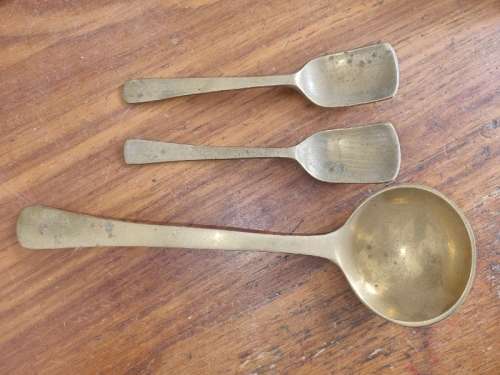 3 x Beautiful Vintage Brass Spoons
