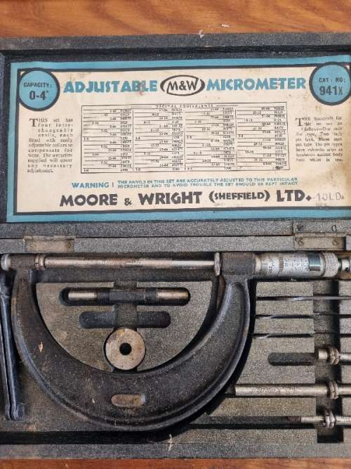 Vintage Moore & Wright Sheffield Micrometer