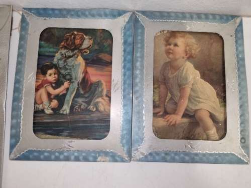 4 x Vintage pictures in metal frames - Beautiful!!