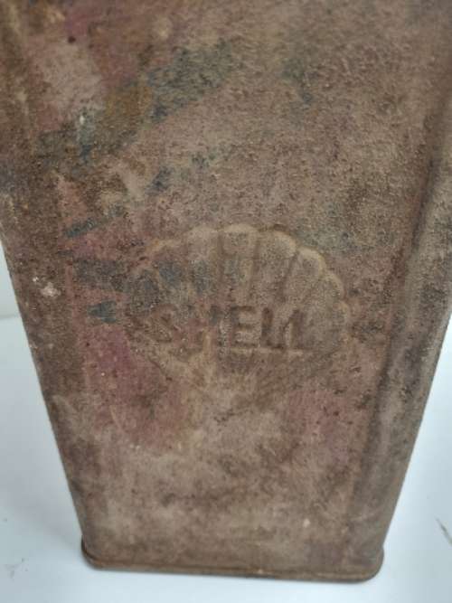 Vintage Shell Motor Oil Tin - Rusted
