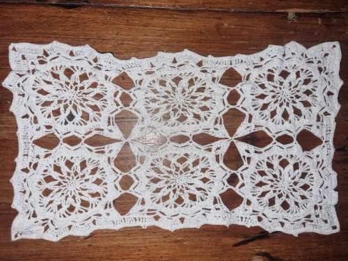 Beautiful Finely Crochet Doily - 30cm x 15cm