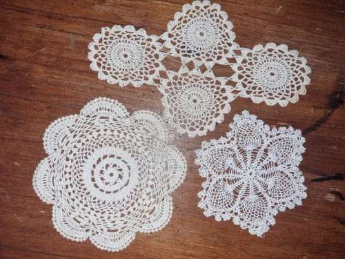 3 x Beautiful Small Finely Crochet Doilies