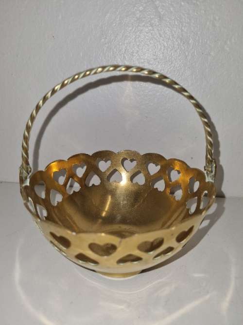Beautiful brass bowl with heart detail