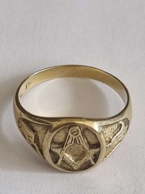 Vintage Masonic 9ct gold ring