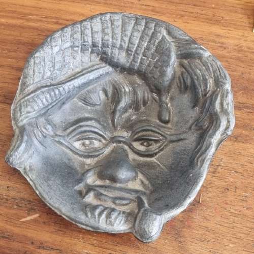 Metal Face Shaped Ashtray