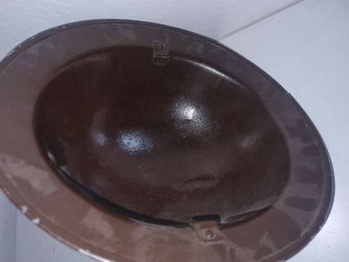 Vintage Brown Metal Military Helmet