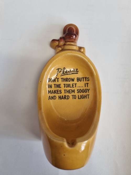 Vintage Porcelain Novelty Urinal Ashtray - Bathroom Humor