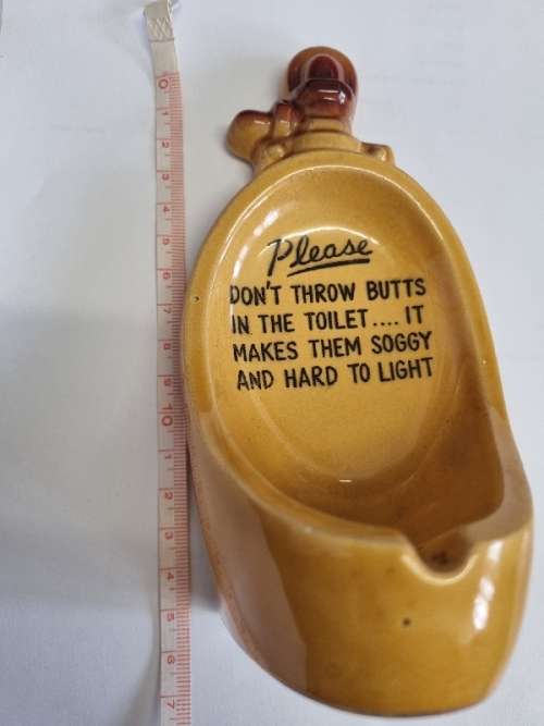 Vintage Porcelain Novelty Urinal Ashtray - Bathroom Humor