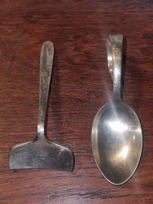 2 Piece Angora Silver Plated Baby Feeding set - Made in England