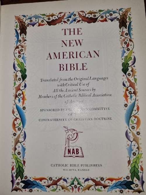 Holy Bible - The New American Bible - 1979 - 1980 Edition - Large