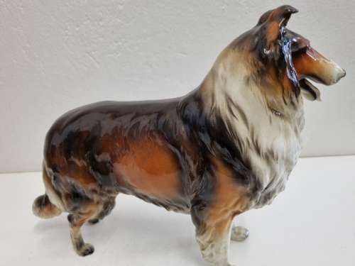 Large dog figurine - Collie dog - Made in Japan - 32cm x 21cm