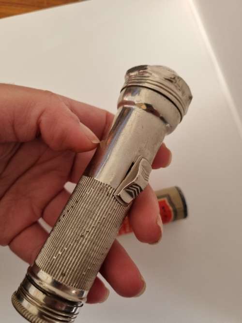 Vintage Torch with Vintage Eveready Battery