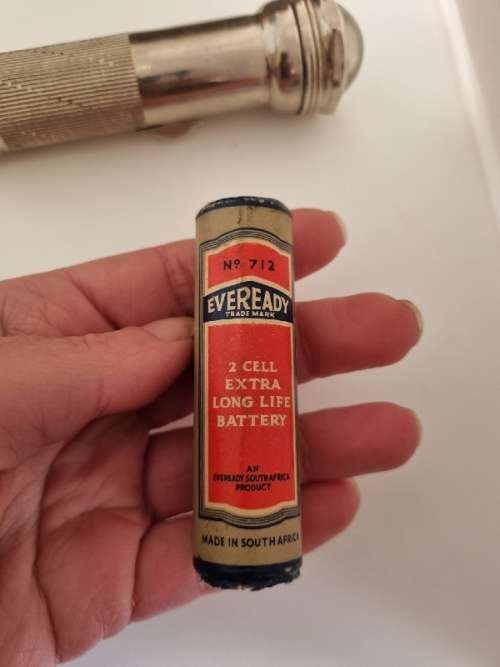 Vintage Torch with Vintage Eveready Battery