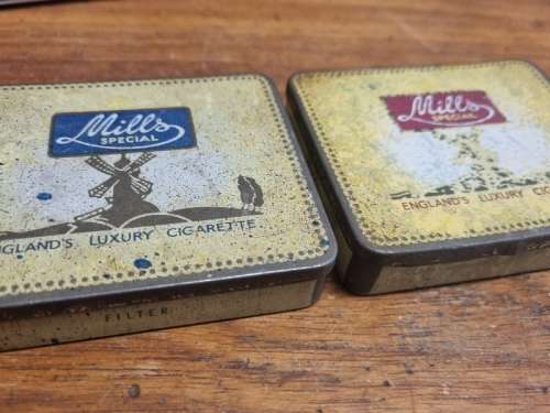 2 x Vintage Mills Cigarette Tins