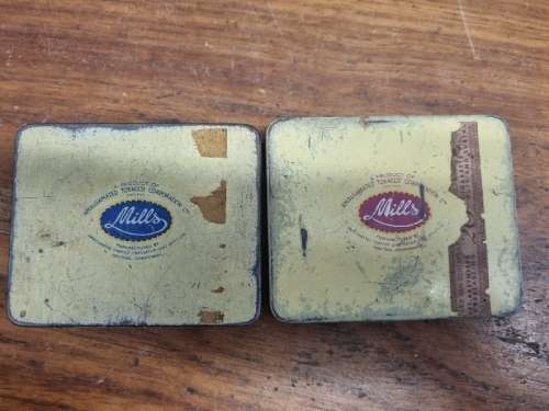 2 x Vintage Mills Cigarette Tins