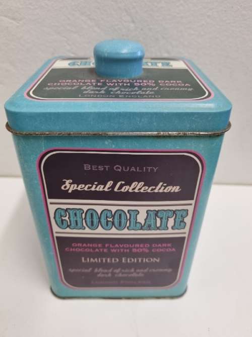 Beautiful Chocolate Tin with lid - 15cm x 11cm x 11cm