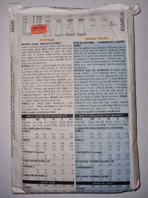 Butterick Christening Dress Pattern