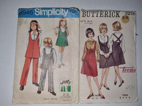 2 x Vintage Girl Clothing Patterns
