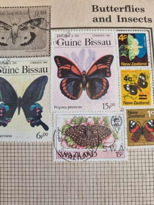 Vintage Stamp Album with 185 international stamps
