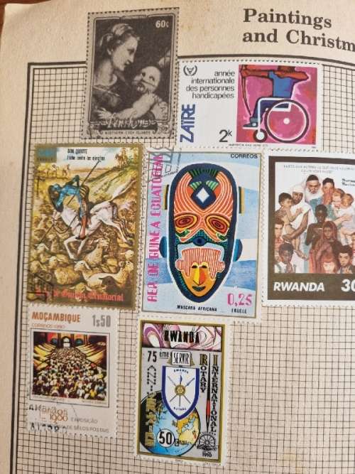 Vintage Stamp Album with 185 international stamps