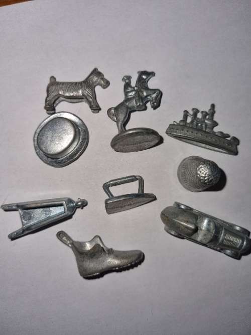 Vintage Metal Monopoly playing pieces
