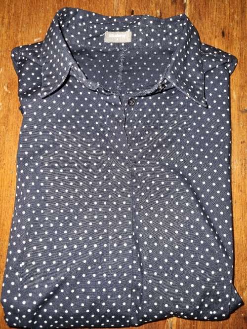 Studio W Navy dotted long sleeve shirt - Woolworths - Size S