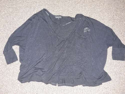 Sissy Boy Cropped Oversized Top with back button detail - Size M
