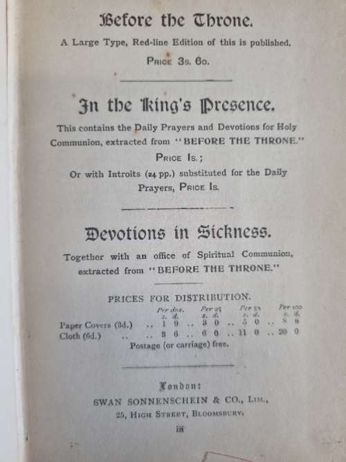 Before the Throne - Small Antique book - 1904