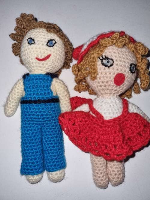 Handcrafted His and Hers Dolls / Crochet Boy and Girl