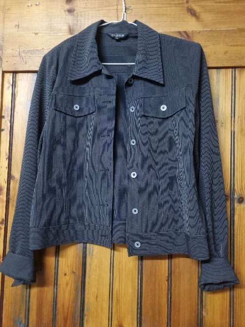 Dijon Jacket with Black and Grey Stripes - Size 10