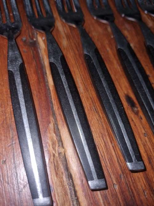 6 x Vintage Retro Cake Forks - Ballerina Stainless Steel