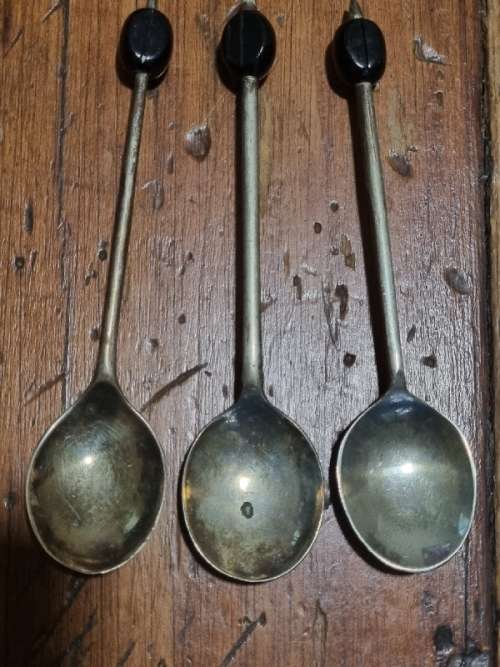 3 x EPNS Coffee Bean Spoons