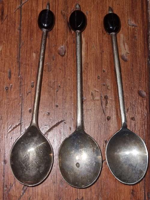 3 x EPNS Coffee Bean Spoons