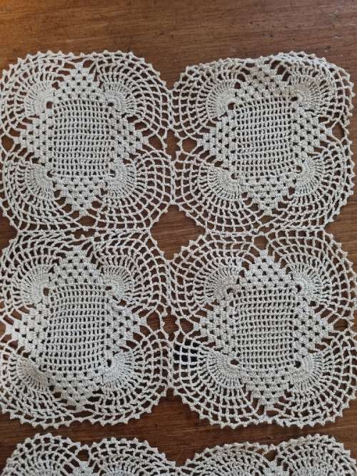 2 x Vintage Finely Crochet Doilies - 22cm x 22cm each