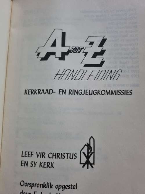 A tot Z Handleiding Kerkraad en Ringjeugkommissies - E.L. de Hart