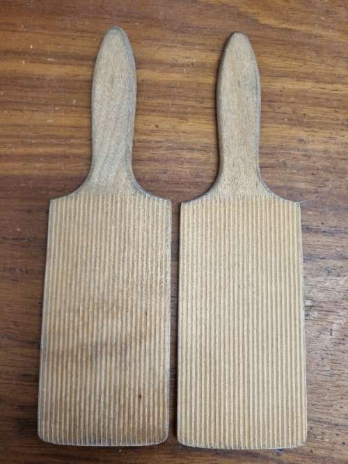 2 x Vintage Wooden Butter Pats