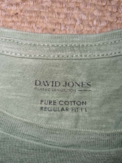 David Jones - Regular Fit T-shirt - Size Large - 100% Cotton