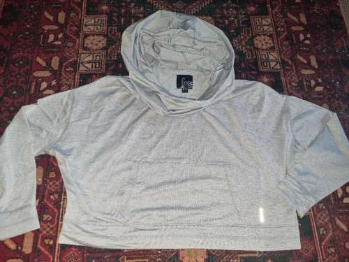 Cotton On Cropped fitness Hoodie - Light Grey - Age 11-12 Years