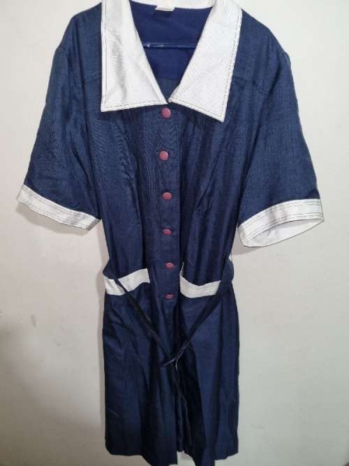 Navy and White Vintage Dress - Size 22