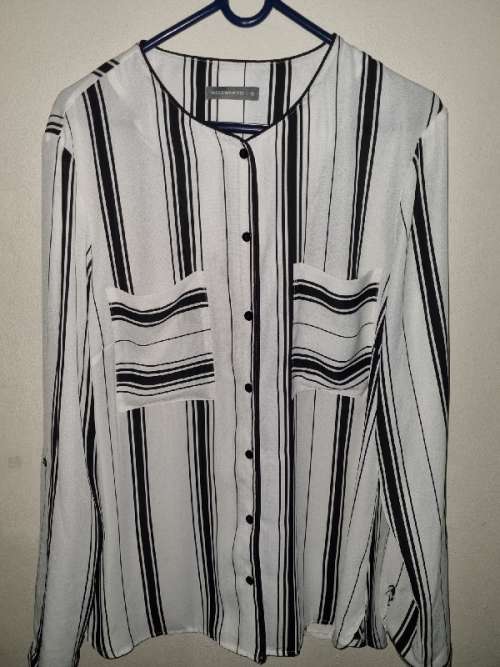 Beautiful Black and White striped shirt - Size 12 - Woolworths