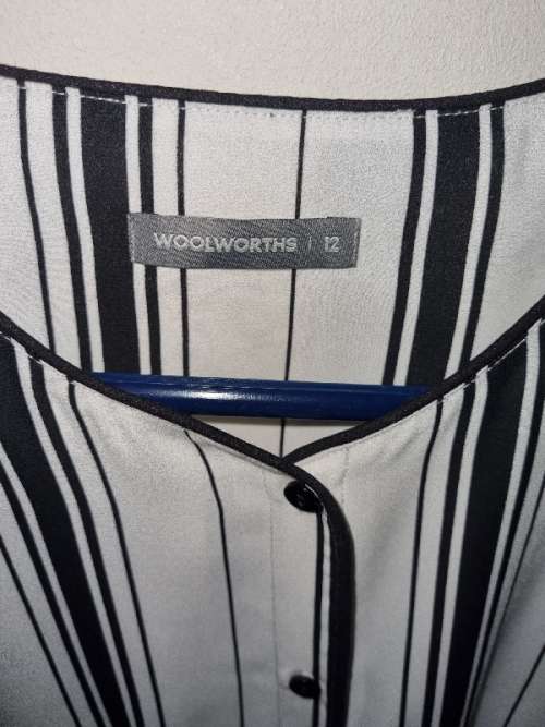 Beautiful Black and White striped shirt - Size 12 - Woolworths