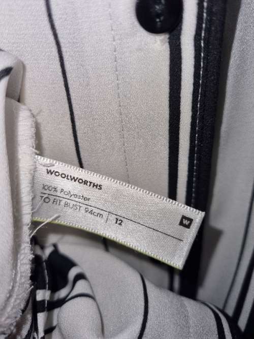 Beautiful Black and White striped shirt - Size 12 - Woolworths
