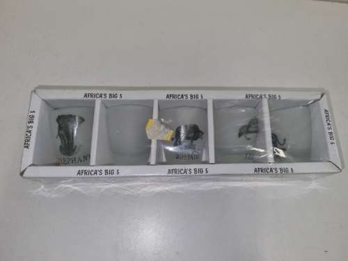 Africa`s Big 5 Shot Glasses - New - Boxed