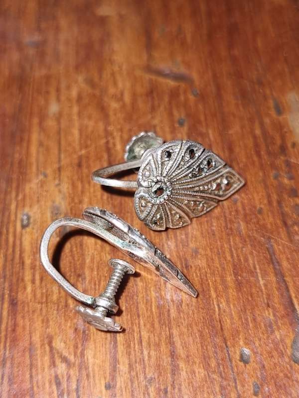Beautiful Vintage Silver Marcasite Earrings
