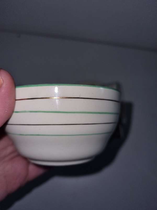 2 x Vintage mini Cups and Saucers with Sugar Bowl - British Anchor - England