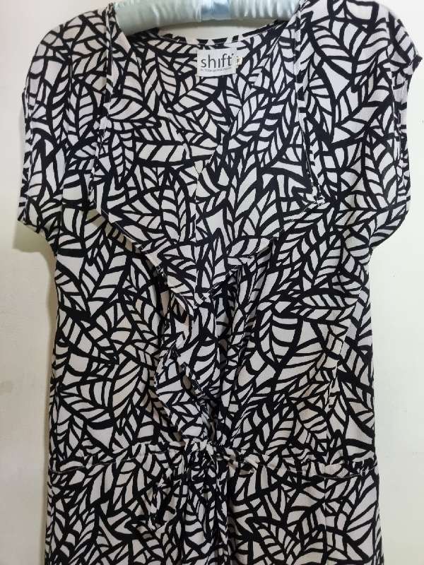 Drawstring Black and White dress by Shift - Size M