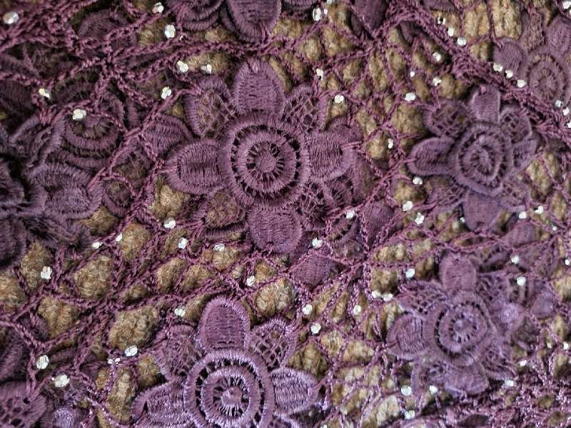 Beautiful Maroon top with crochet and beads detail - Size S - 100% Cotton