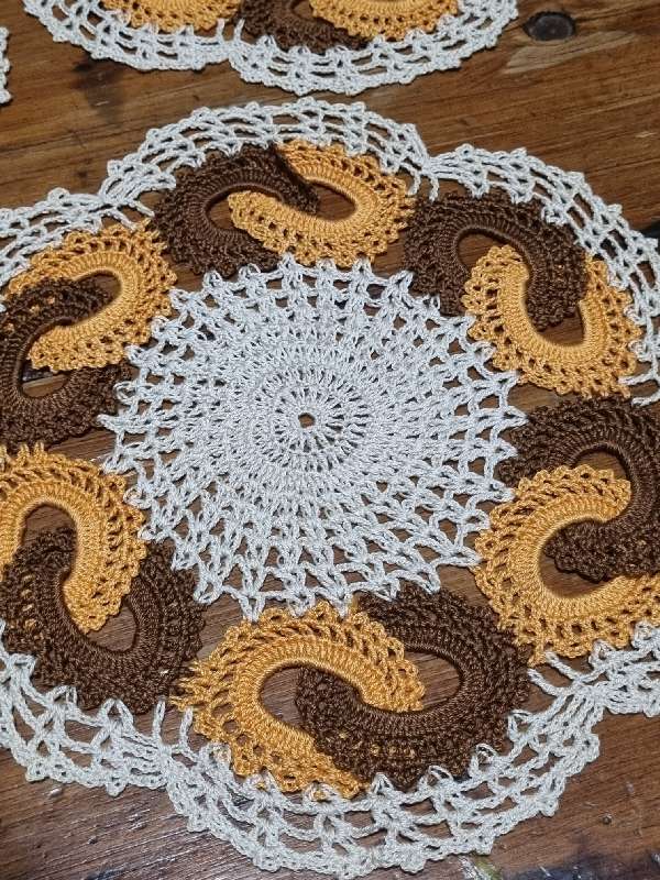 Beautiful handcrafted crochet doilies with intricate detail - Set of 3