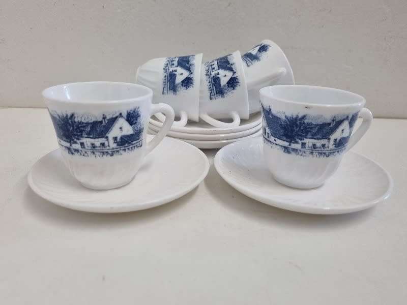 5 x Mini Cups and Saucers - Made in France